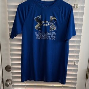 Under Armour Camo Logo Blue Tee